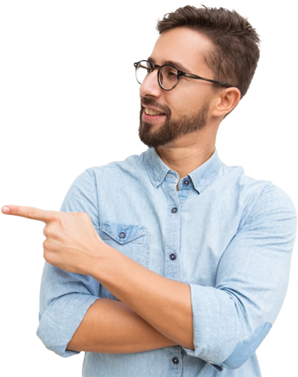 Men with blue shirt