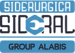 Un logo blu e bianco siderurgica sideral