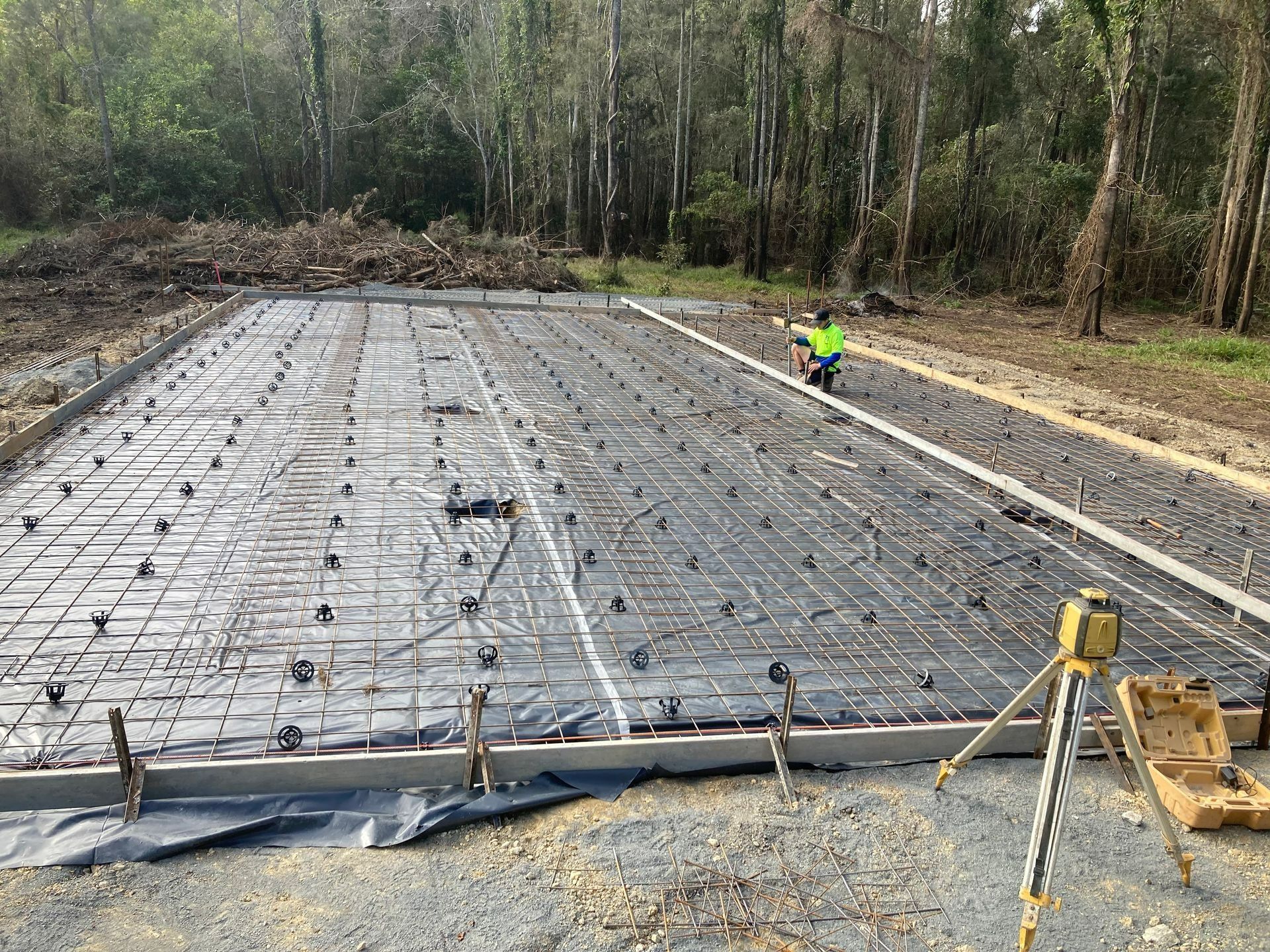 Construction Site With Concrete Foundation and Rebar — Northern Rivers Concrete Construction in Pimlico, NSW