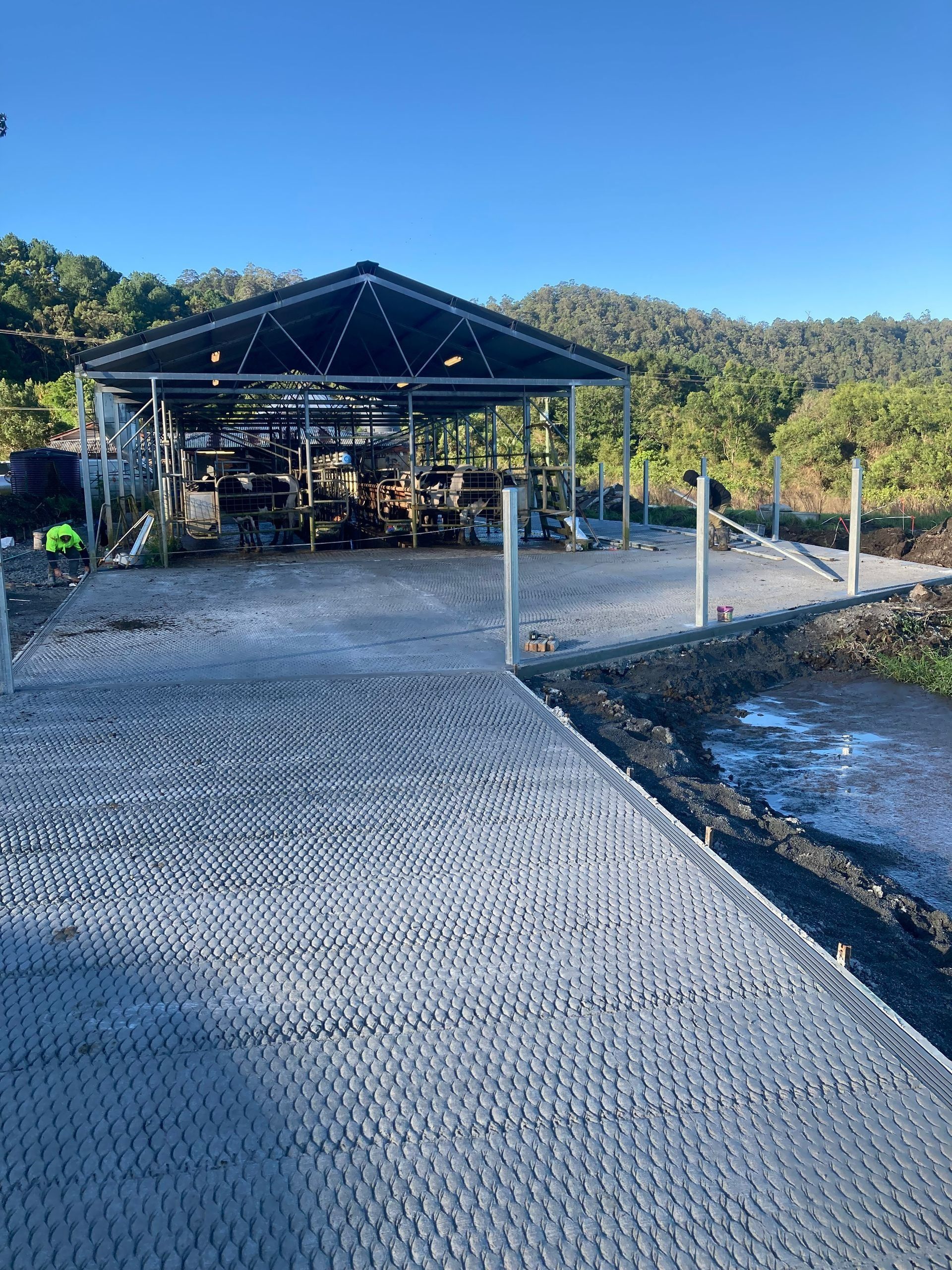 Open-air Shed Under Construction With Gravel Pathway — Northern Rivers Concrete Construction in Pimlico, NSW