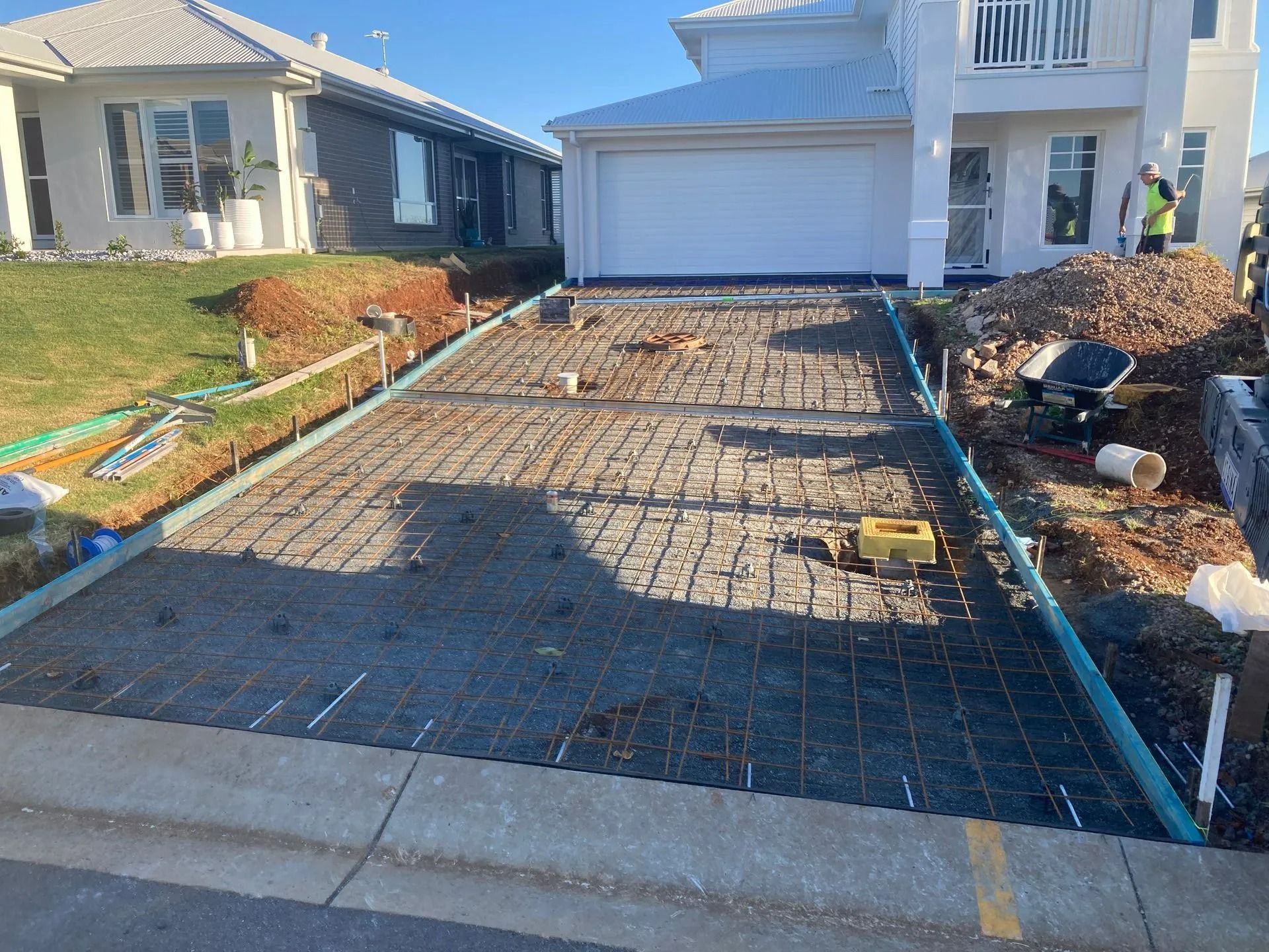 Concrete Driveway Under Construction — Northern Rivers Concrete Construction in Pimlico, NSW