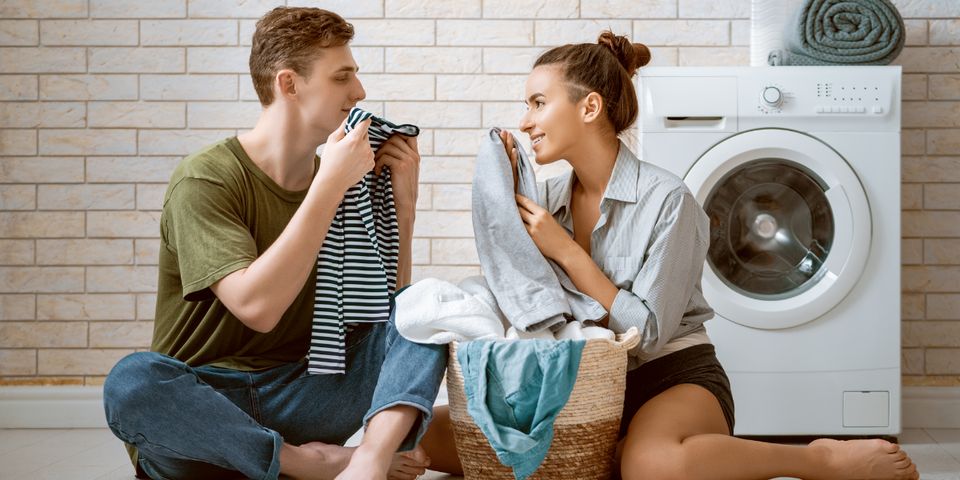 Couple Smelling the Clothes — Elyria, OH — Expert Appliance Solutions