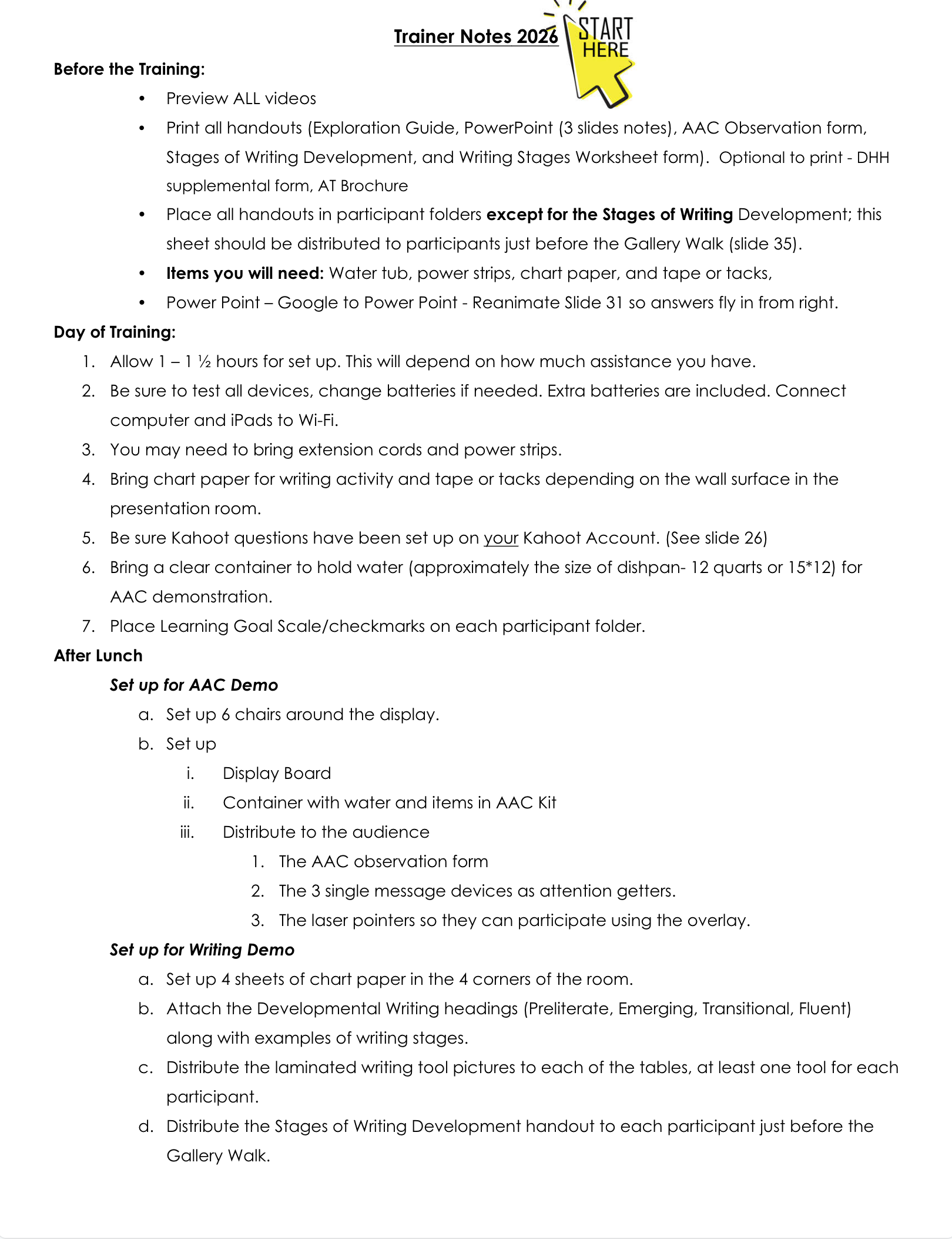 Trainer Notes