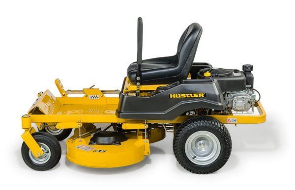 Yellow and black Husqvarna zero-turn riding lawn mower on a white background.