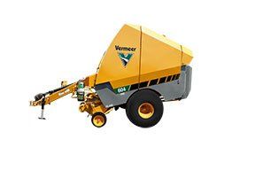 Yellow Vermeer 604 baler machine.