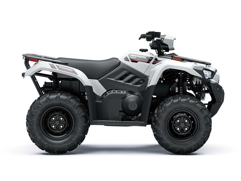 White and black ATV on a white background.