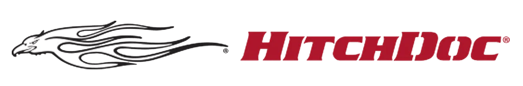 Logo of HitchDoc, with a stylized eagle and red text.  Link opens a new tab.