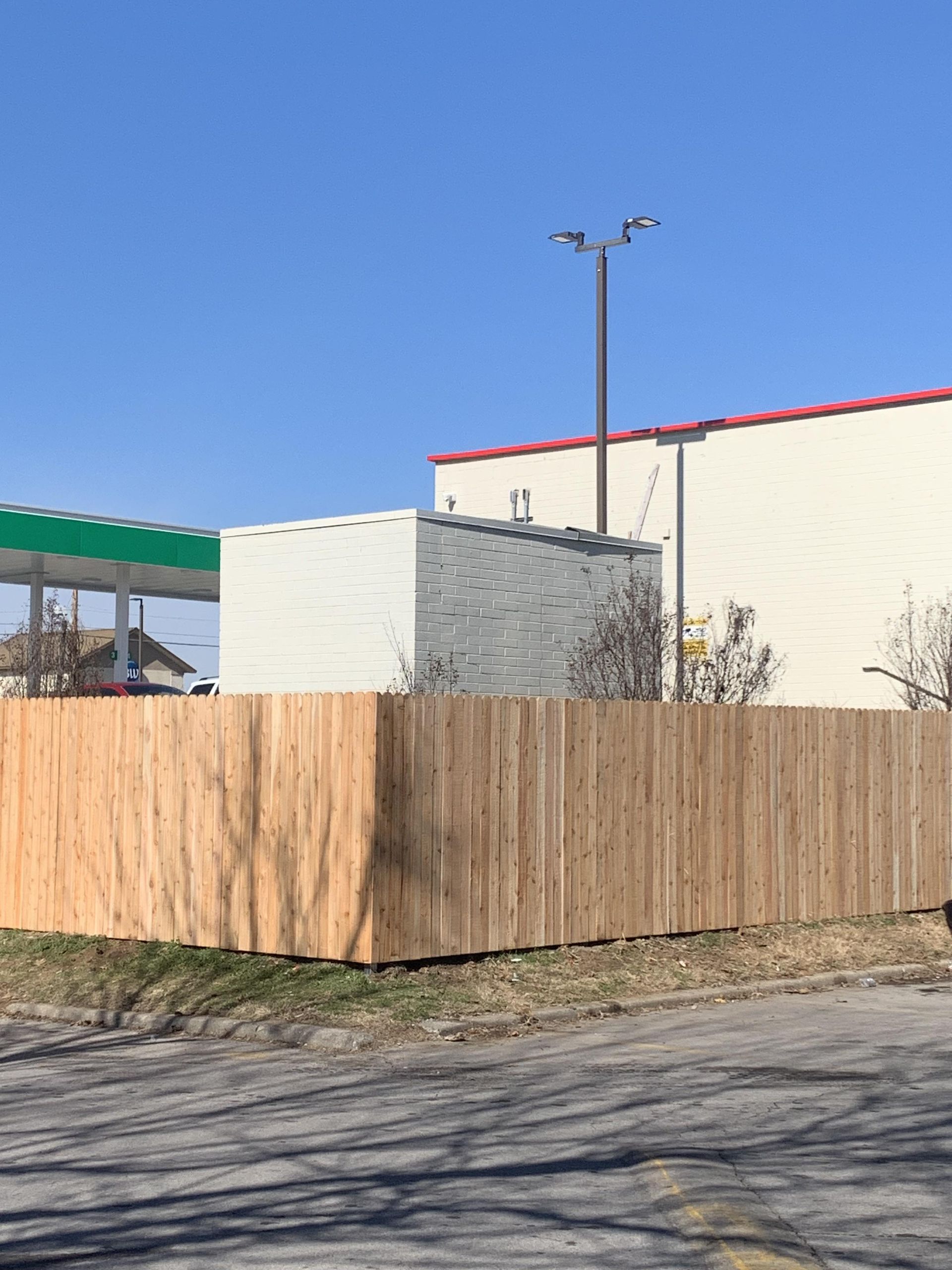 Another angle of a wooden fence