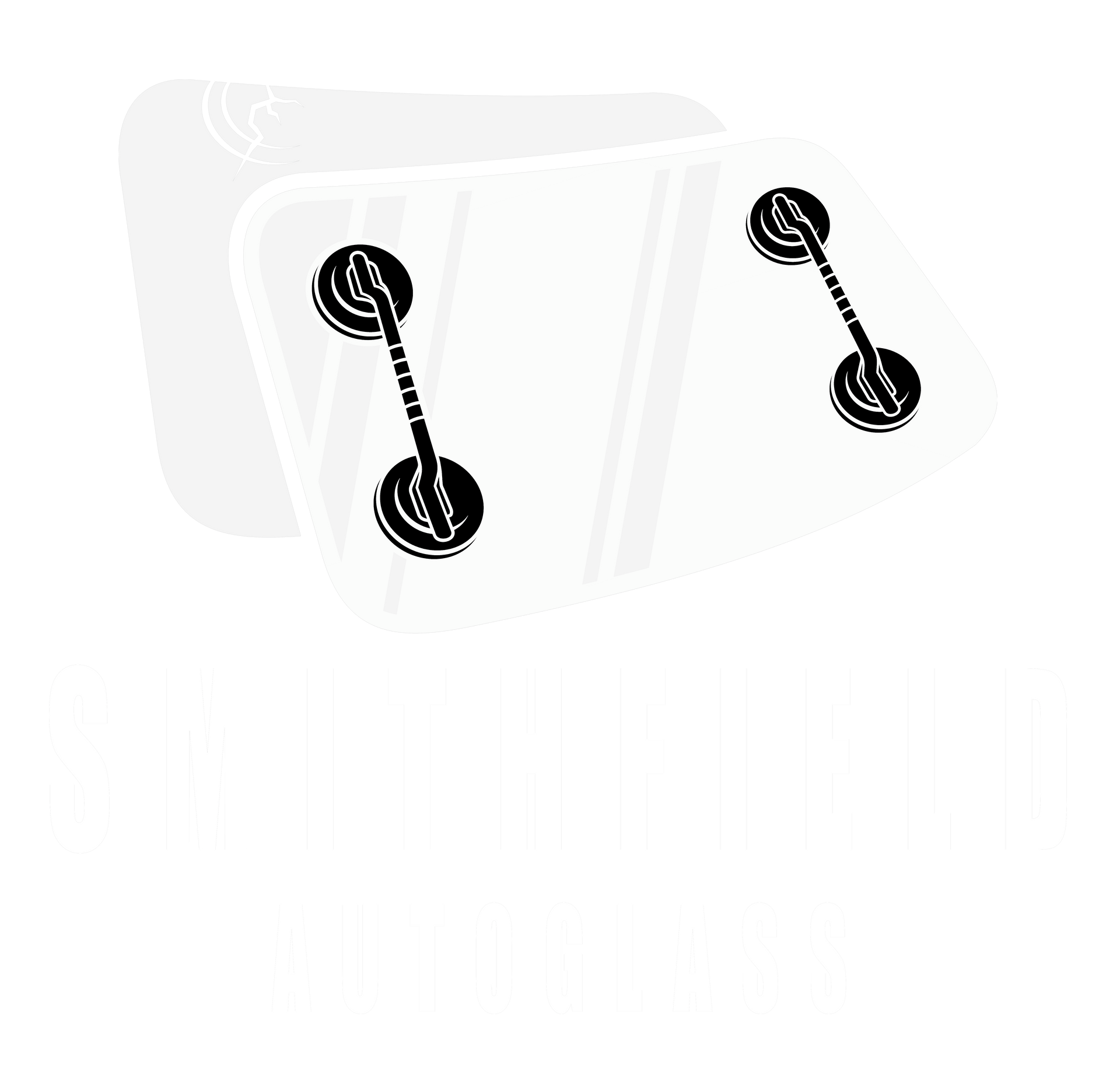 Smithfield AutoGlass A pair of black and white earrings on a white background.