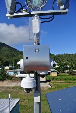 Stainless Steel Box is Installed on Top of a Metal Pole — Sape Industries in Garbutt, QLD