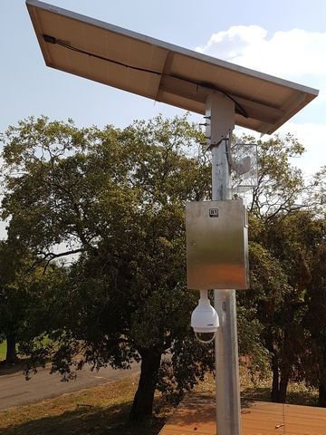 Solar Panel is Sitting on Top of a Pole Next to a Tree — Sape Industries in Garbutt, QLD