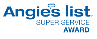 Angie's List Super Service Award logo in blue.