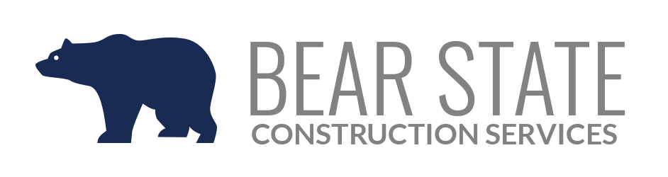 Blue bear logo with Bear State Construction Services text