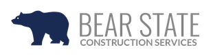 Blue bear logo with Bear State Construction Services text