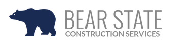 Blue bear logo with Bear State Construction Services text