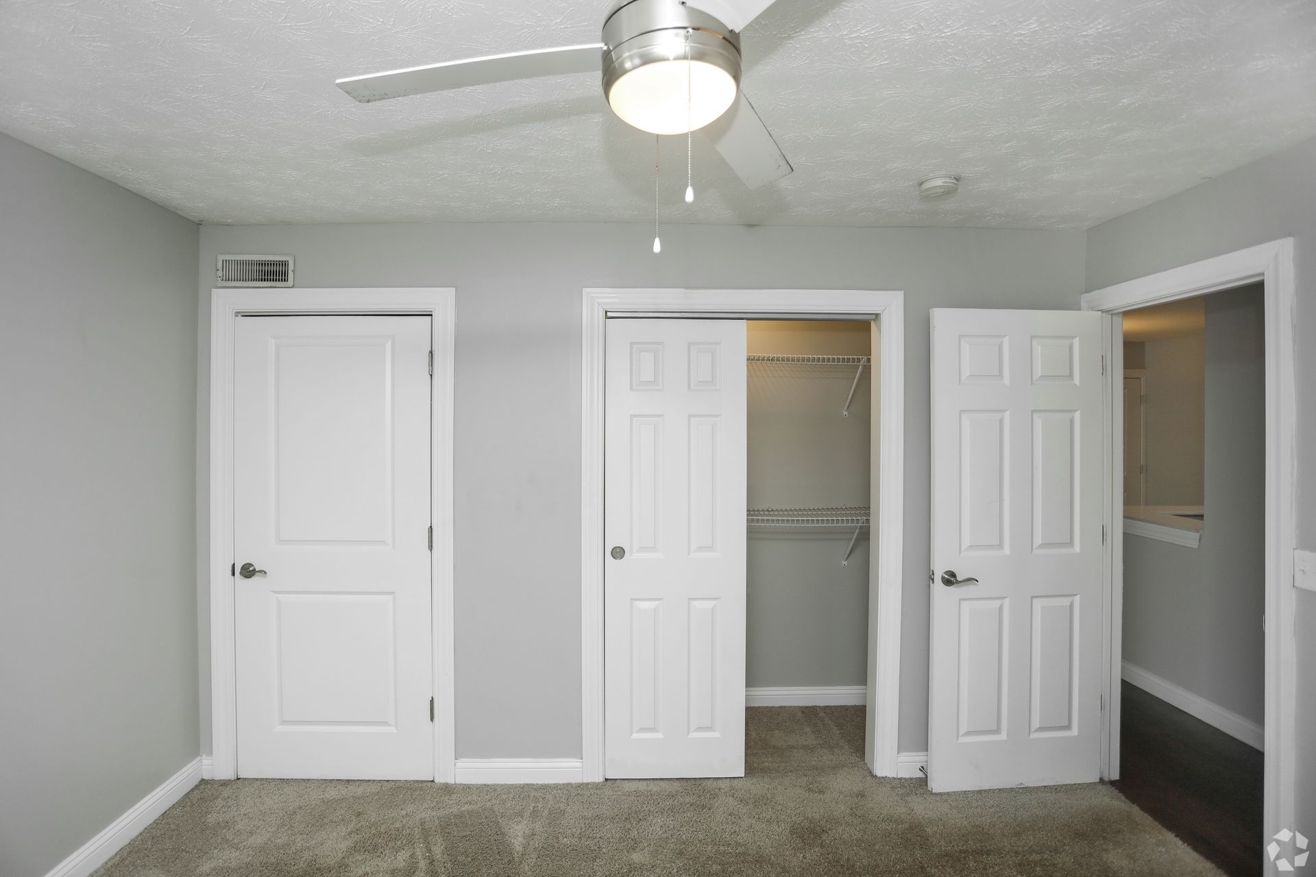 Closets in a bedroom