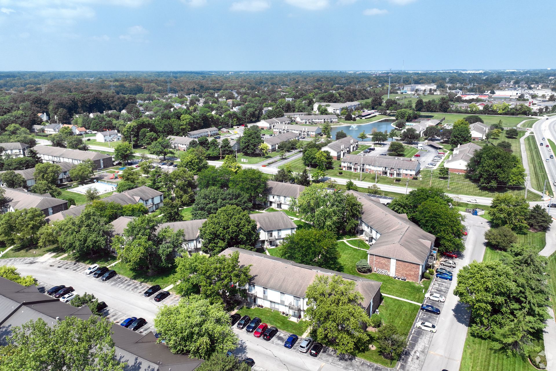 Drone shot of the property
