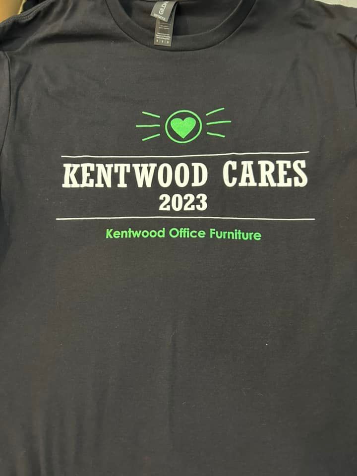 A black T-shirt with the white text