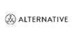 The Alternative Apparel logo featuring a circular icon with an abstract geometric design followed by the word 