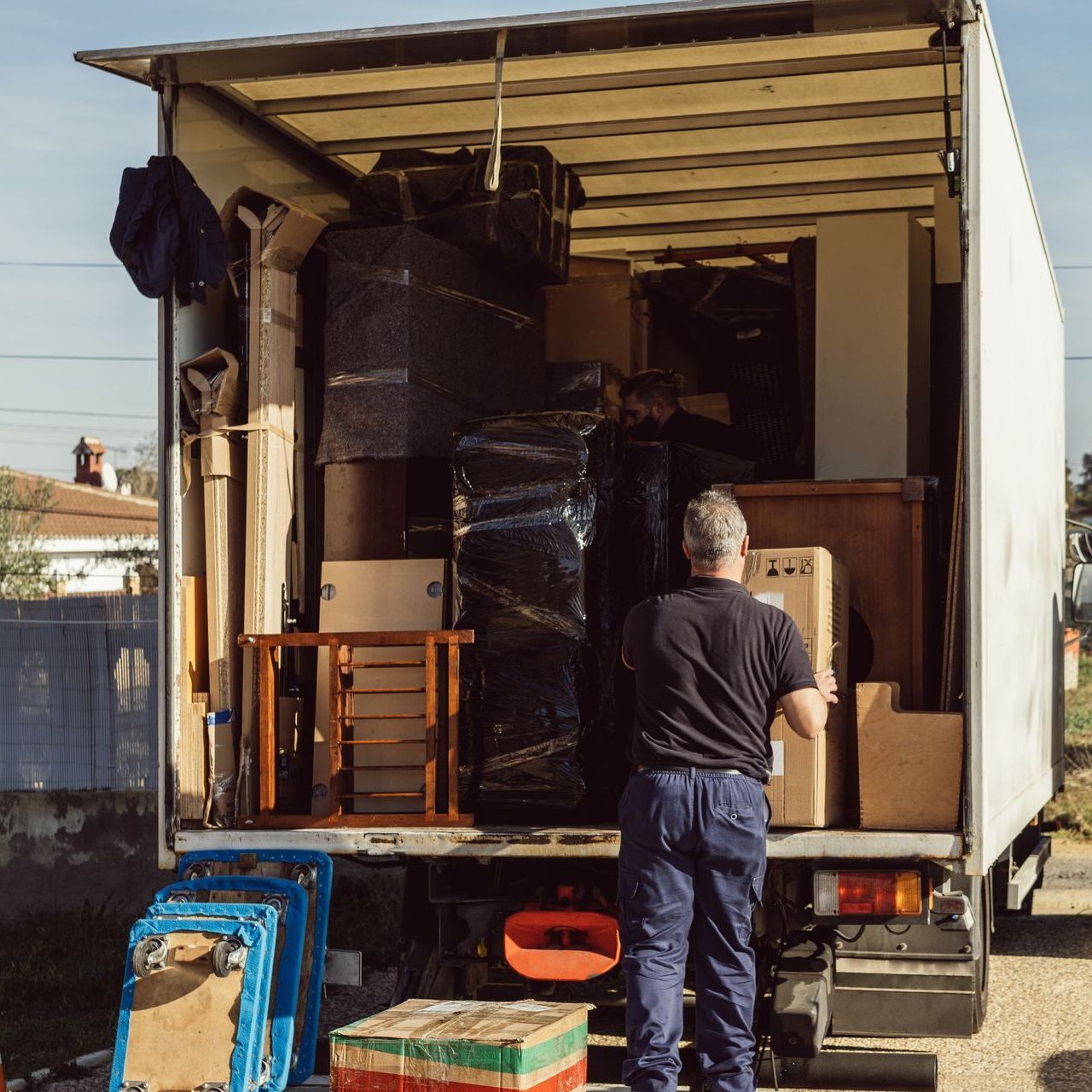 loaded moving truck