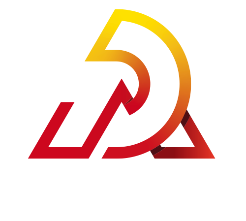 A red and yellow logo from d'angelo-sa on a white background