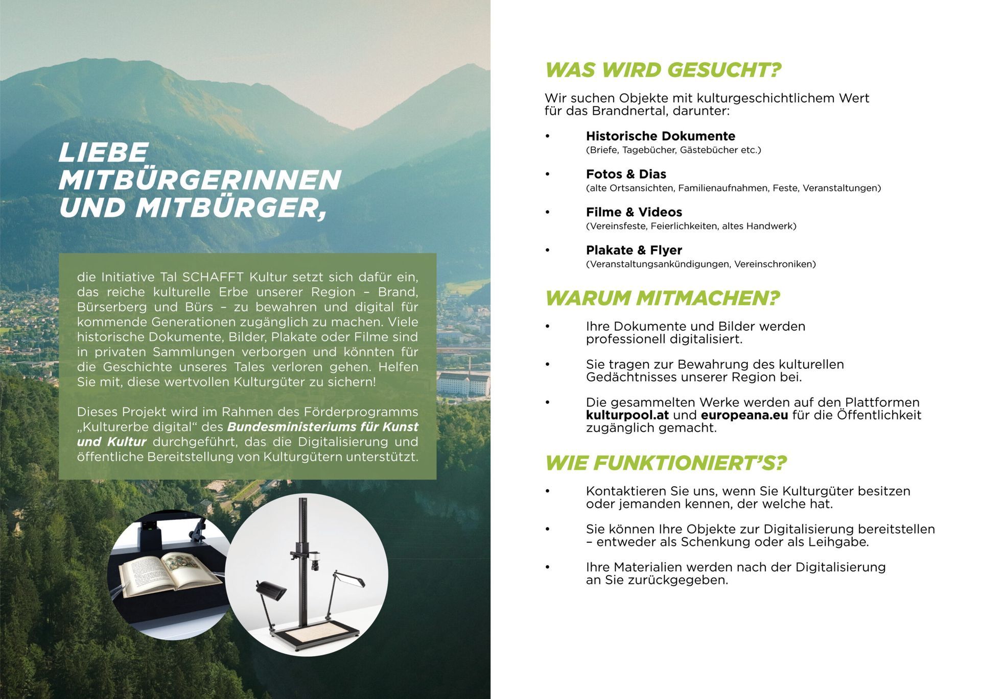 A brochure for liebe mitbürgerinnen und mitbürger