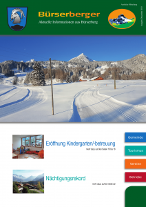 Ein Plakat für Bürserberger zeigt eine verschneite Landschaft