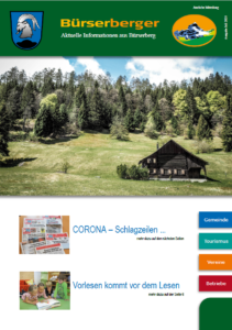 Eine Broschüre für Bürsenberger zeigt ein Haus mitten auf einem Feld