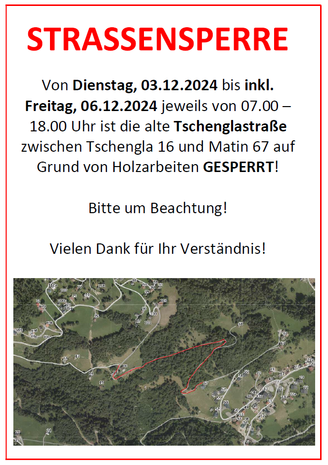 Ein Schild mit der Aufschrift „Straßensperre“