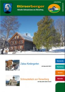 Ein Plakat für Bürserberger zeigt ein Haus im Schnee