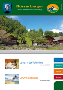 Ein Plakat für Bürserberger mit einem Dorfbild