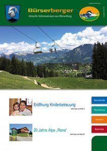 Ein Magazincover für Bürserberger mit einem Skilift im Hintergrund