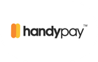 Logo for Handypay, featuring a yellow and orange vertical bar next to the black word