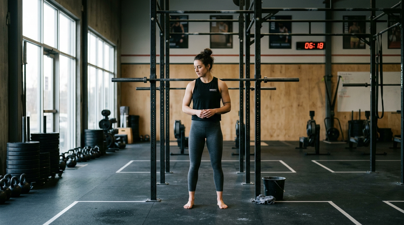 Persona pronta ad allenarsi in un box CrossFit all'inizio di settembre