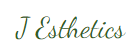 The word j esthetics is written in cursive on a white background.