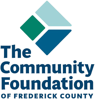 Logo of The Community Foundation of Frederick County. Blue and green geometric design over the organization's name.