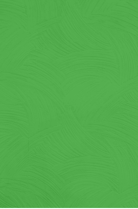 Green textured background with curved brush strokes.
