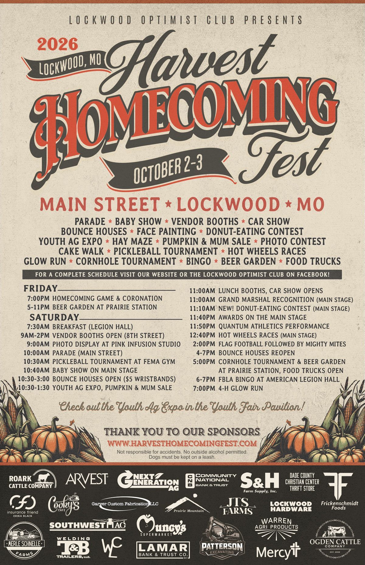 Harvest Homecoming Fest 2026 Poster