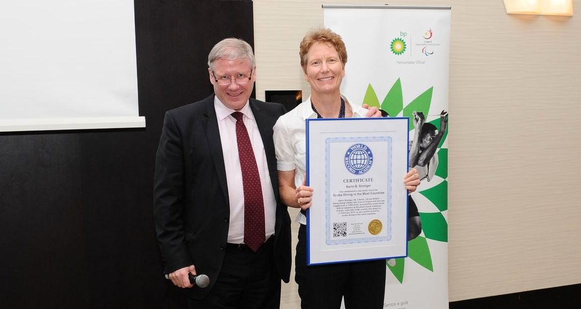 Scuba Diving in the Most Countries, world record set by Karin Sinniger