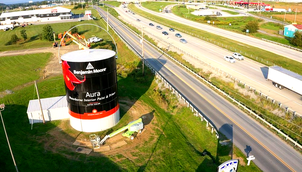 World's largest paint can Shippensburg's giant Benjamin Moore paint