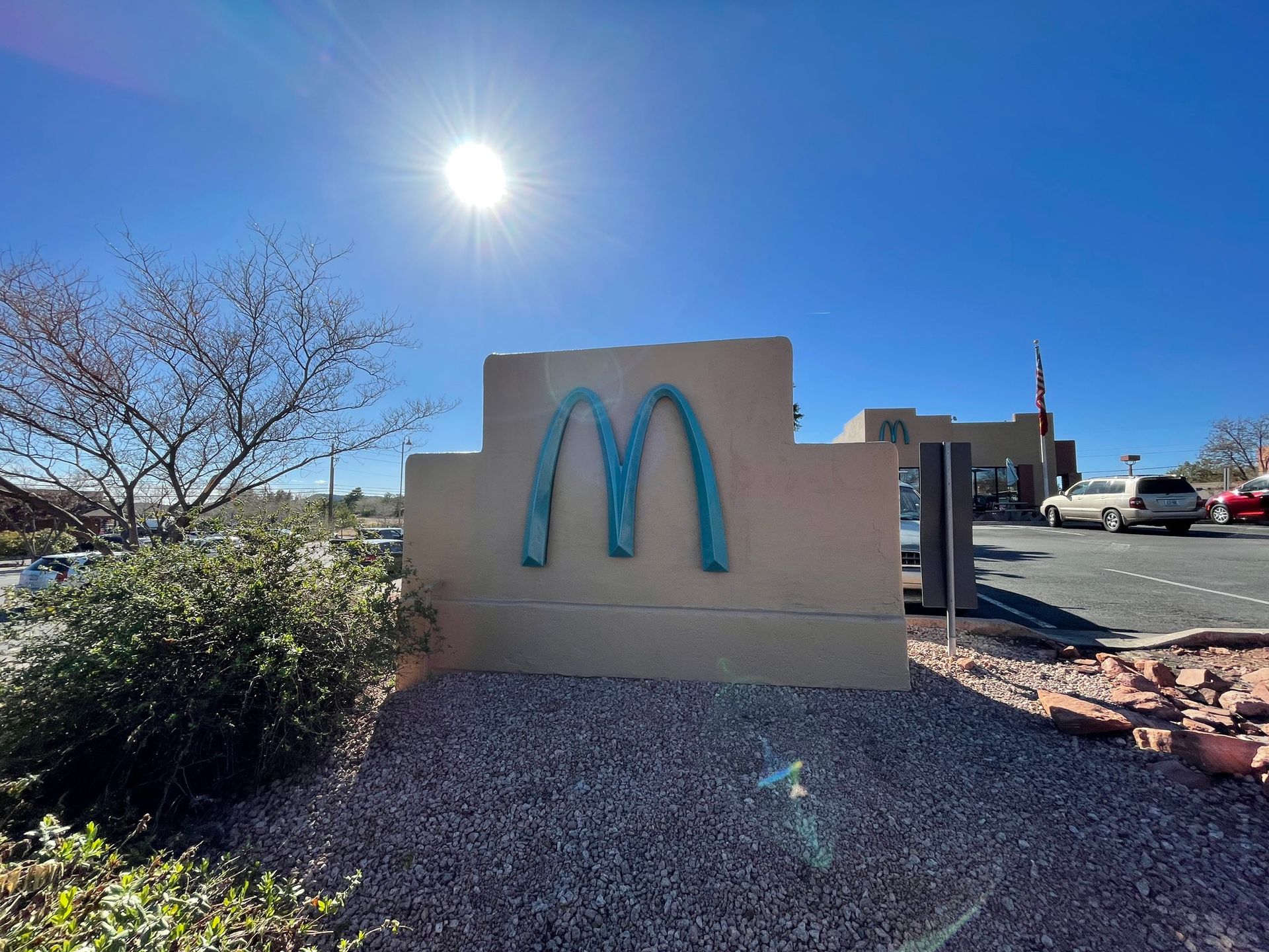 World's First Teal McDonald's Arches: world record in Sedona, Arizona