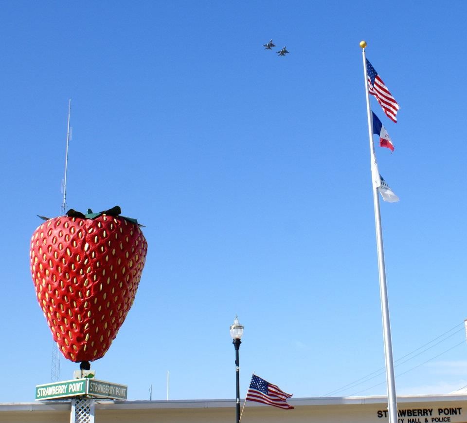 World’s Largest Strawberry Sculpture world record in Strawberry Point