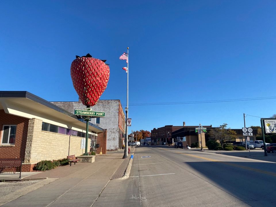 World’s Largest Strawberry Sculpture world record in Strawberry Point