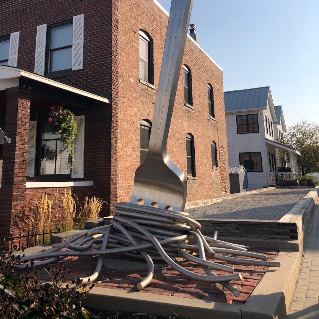 World's Largest Fork with Pasta Sculpture world record in Omaha, Nebraska