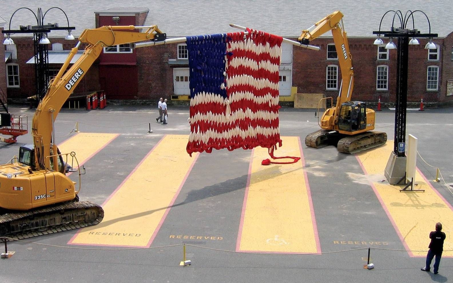 World's largest knitted American flag: world record in Bentonville, Arkansas