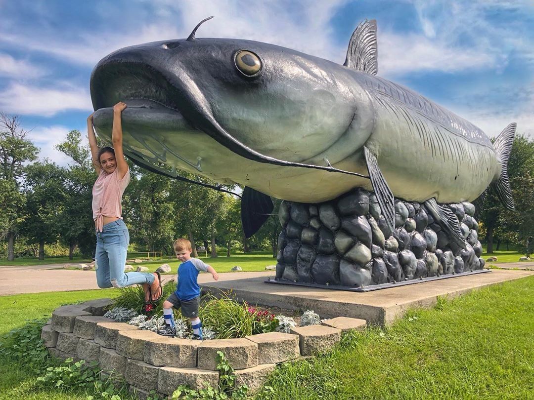 World's Largest Catfish Statue world record in Wahpeton, North Dakota
