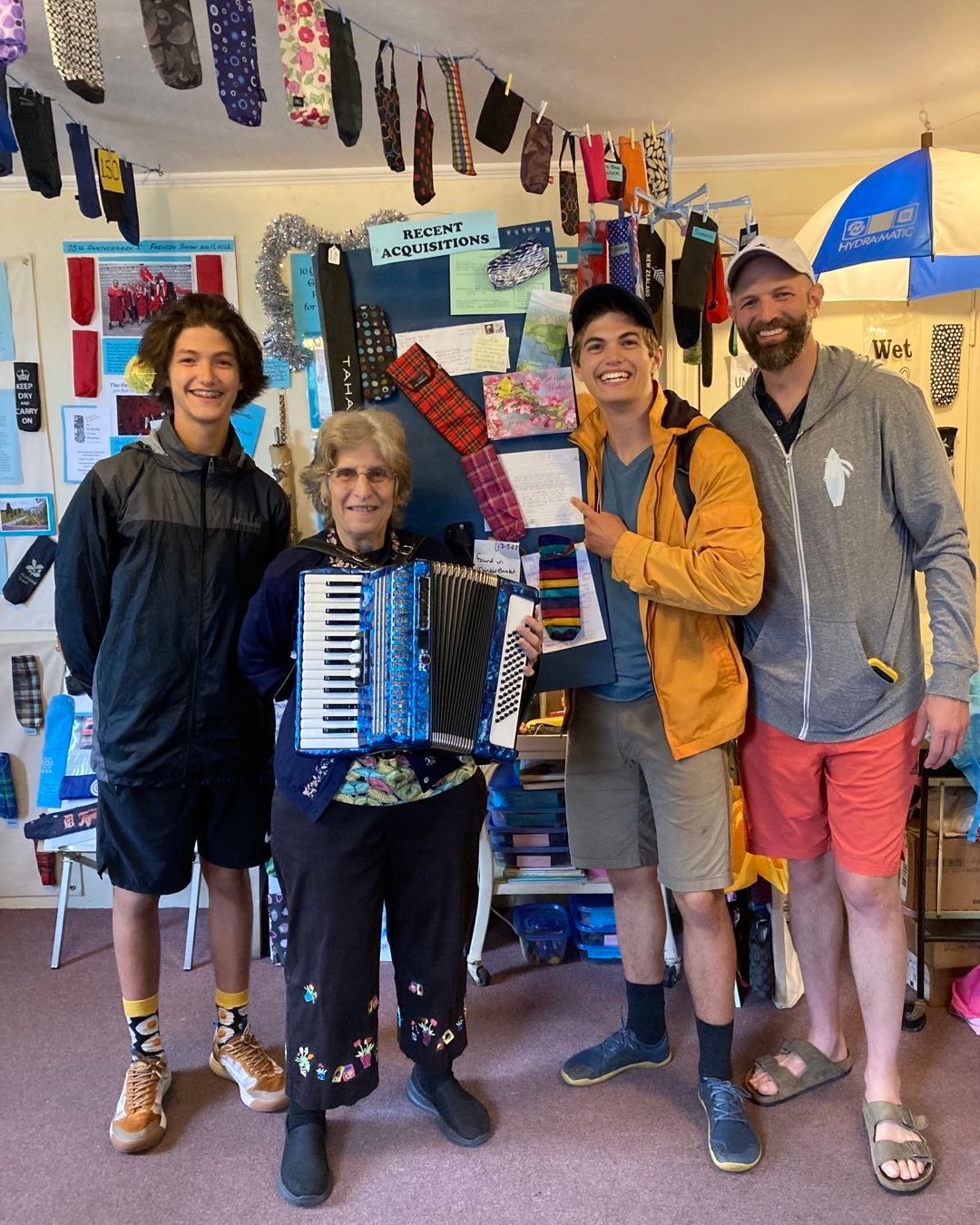 Largest collection of umbrella covers, world record in Peaks Island, Maine