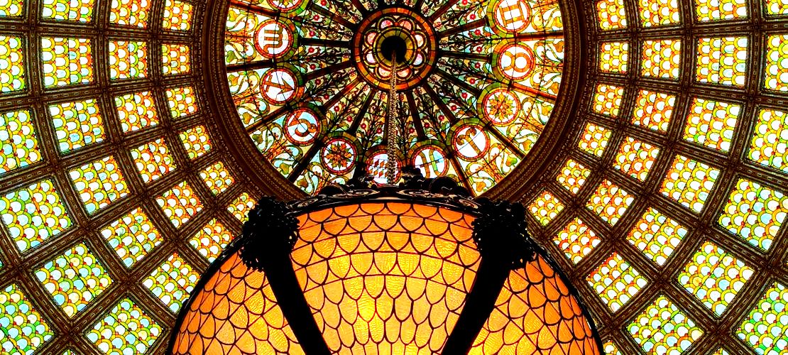 World’s Largest Tiffany Glass Dome, world record in Chicago, Illinois
