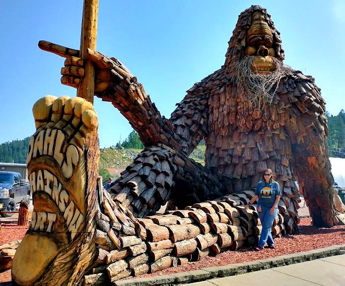 World's Largest Wooden Bigfoot Sculpture, world record in Keystone