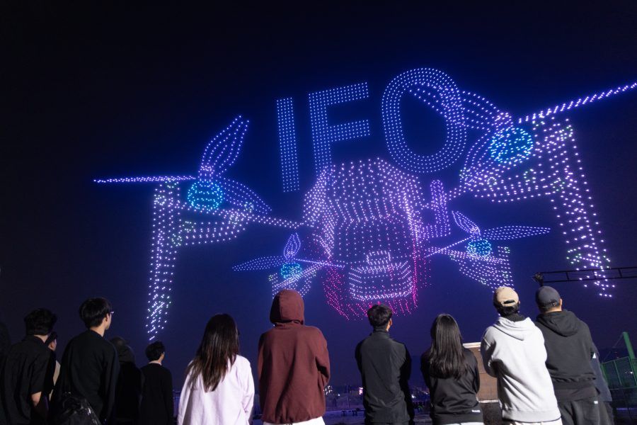 Most drones flown simultaneously, world record in Songdo, Korea